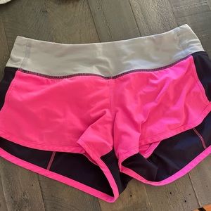 Lululemon speed short navy/hot pink/grey size 4